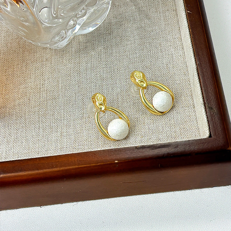 Oval Frosted Circle Design Irregular Simple Graceful Earrings