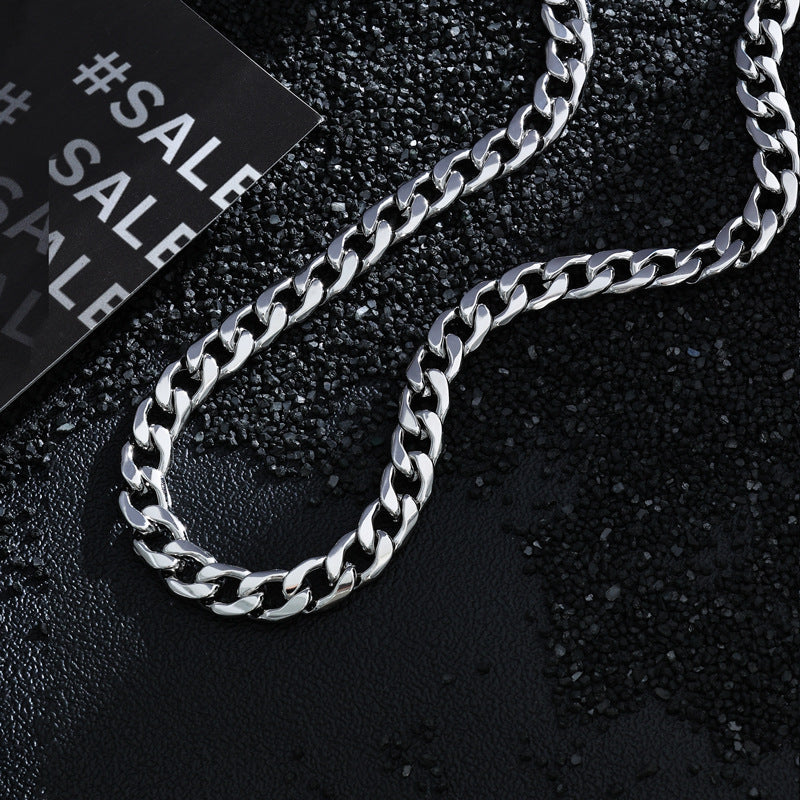 Women's & Men's Fading Cuban Link Chain Hip Hop Versatile Stainless Necklaces
