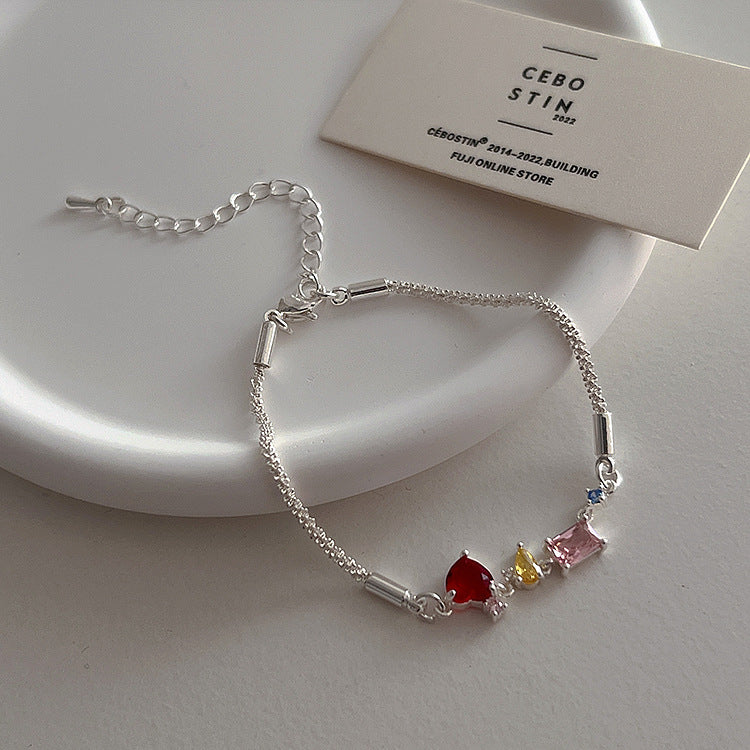 Design Irregular Color Zircon Female Simple Personalized Temperament Bracelets