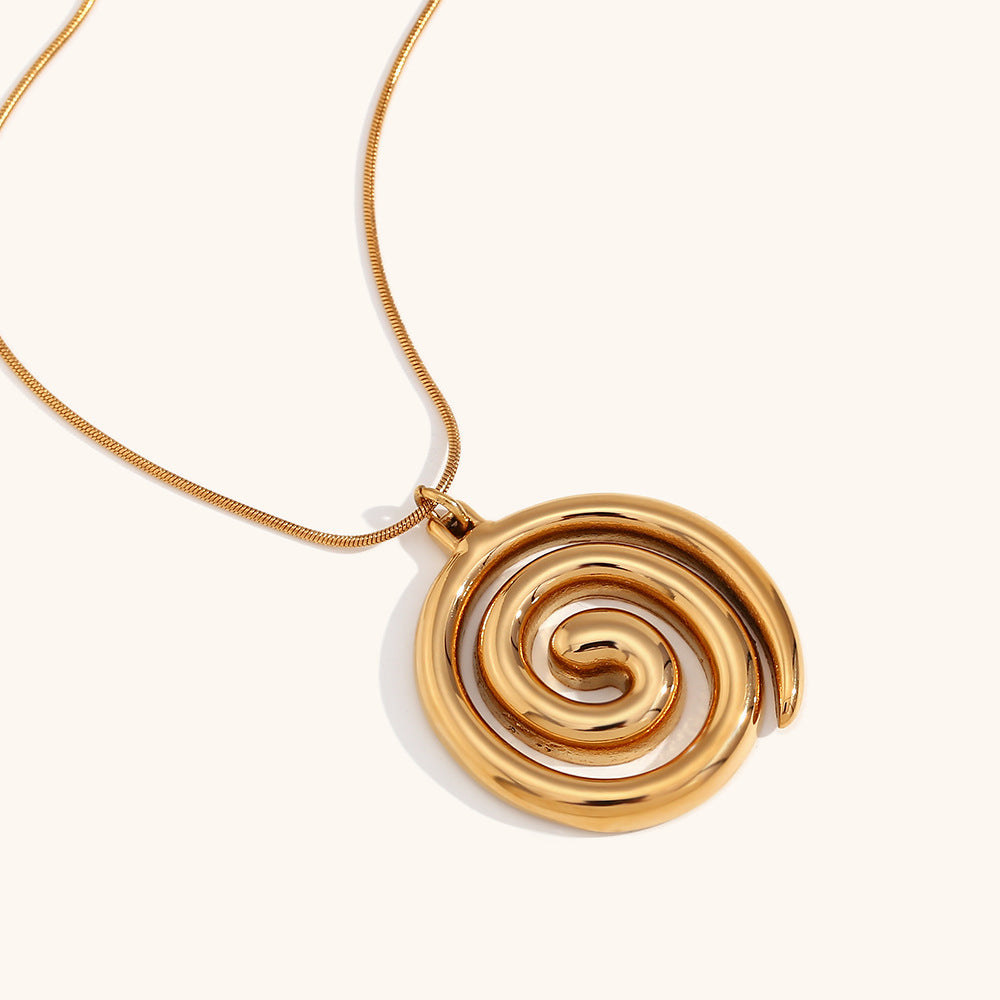 Women's Snake Chain Vortex Stainless Steel Gold Plated Fashion Personality Necklace
