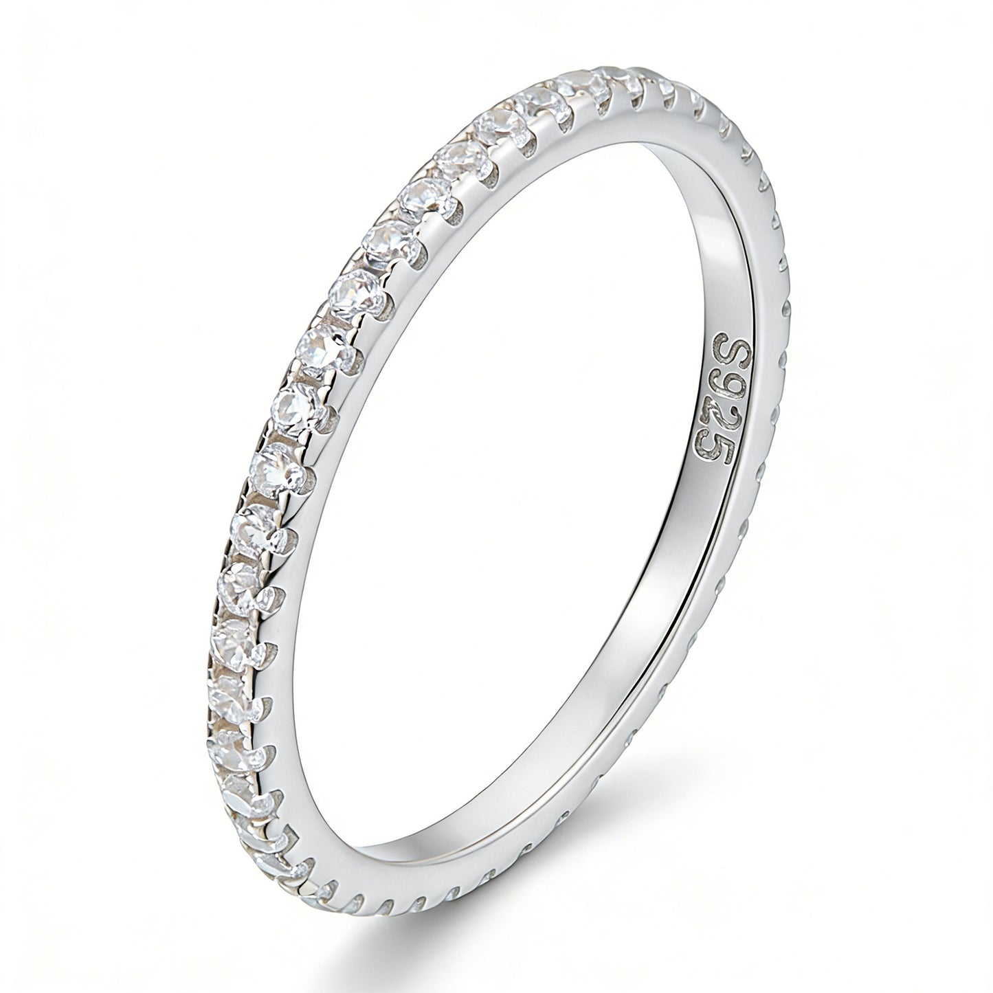 Women's Sterling Sier Simple Row Diamond Fashion Temperament High Sense Twin Bracelets
