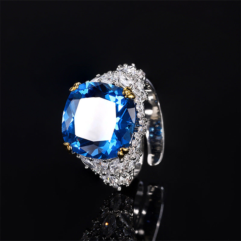 Women's Copper Sole Gold-plated Artificial Corundum Bird's Nest Cut Retro Rings