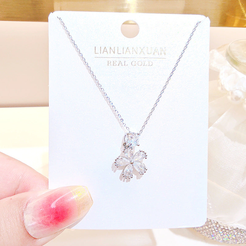 Women's Copper Summer High-grade Simple Refined Zircon Gold Necklaces