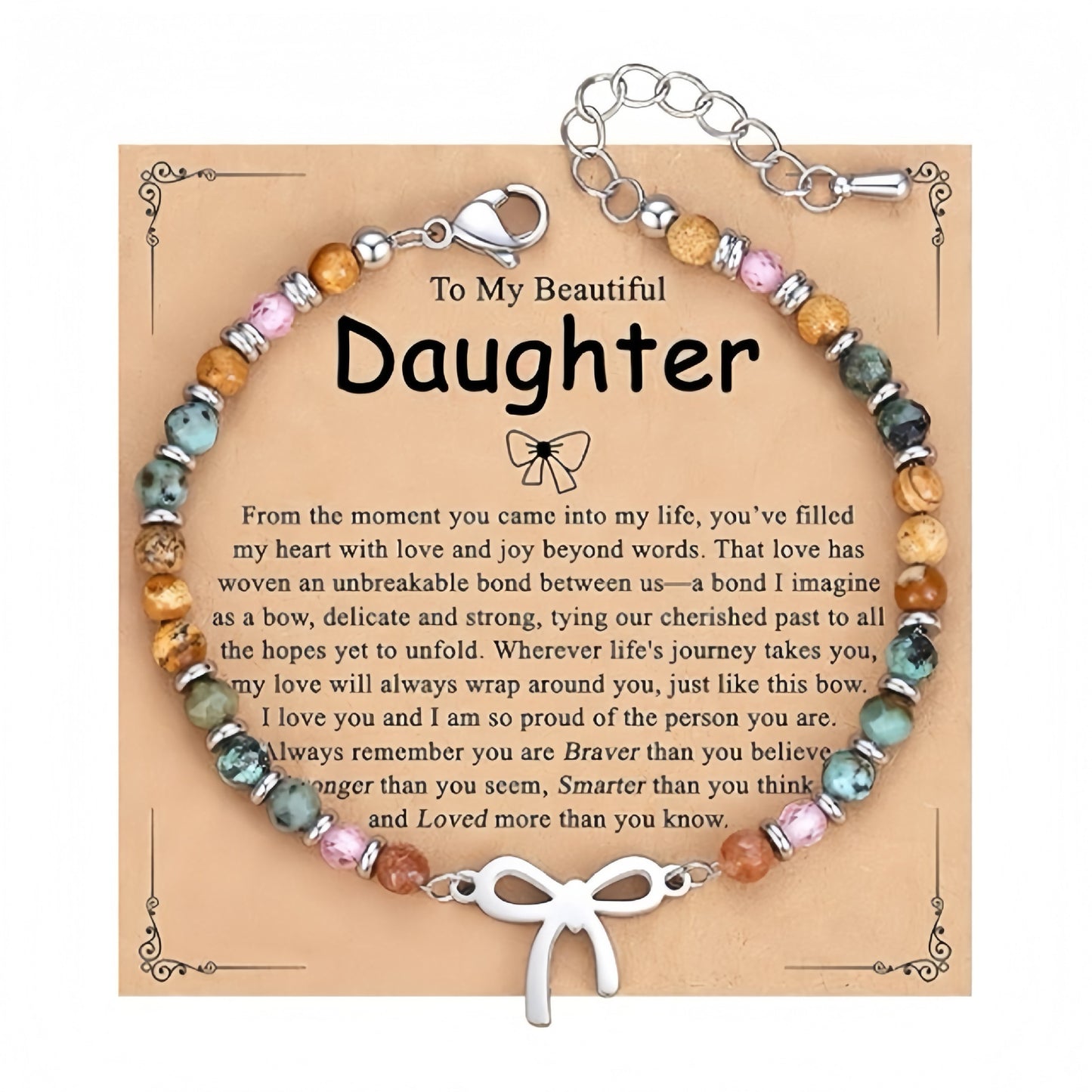 Bow Female Gift Adjustable Chain Cut Natural Pendants