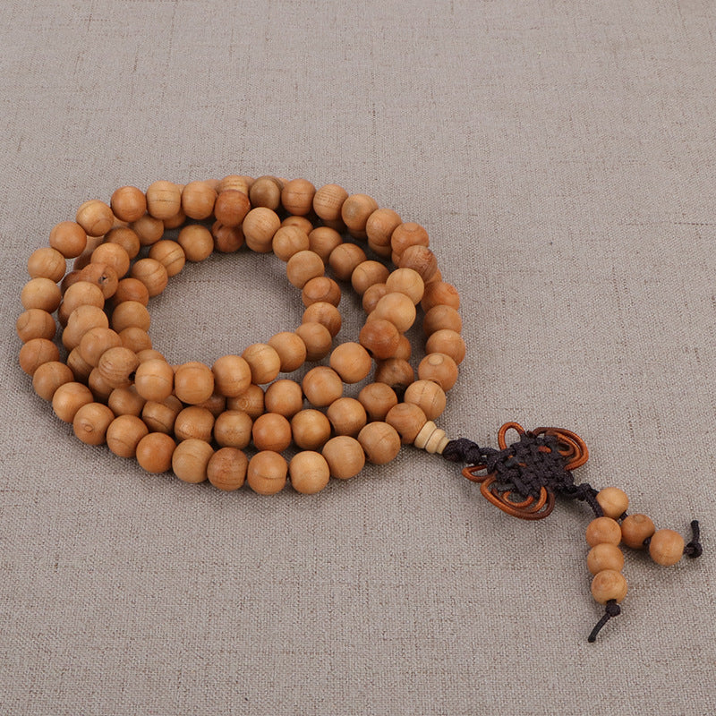 Women's & Men's Peach Wood Beads Primary Color Crafts Couple Bracelet