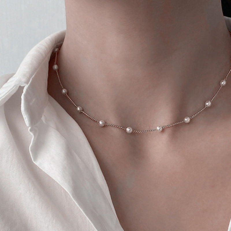 Women's Jewelry Ornament Pearl Fashionable Temperamental Clavicle Necklaces