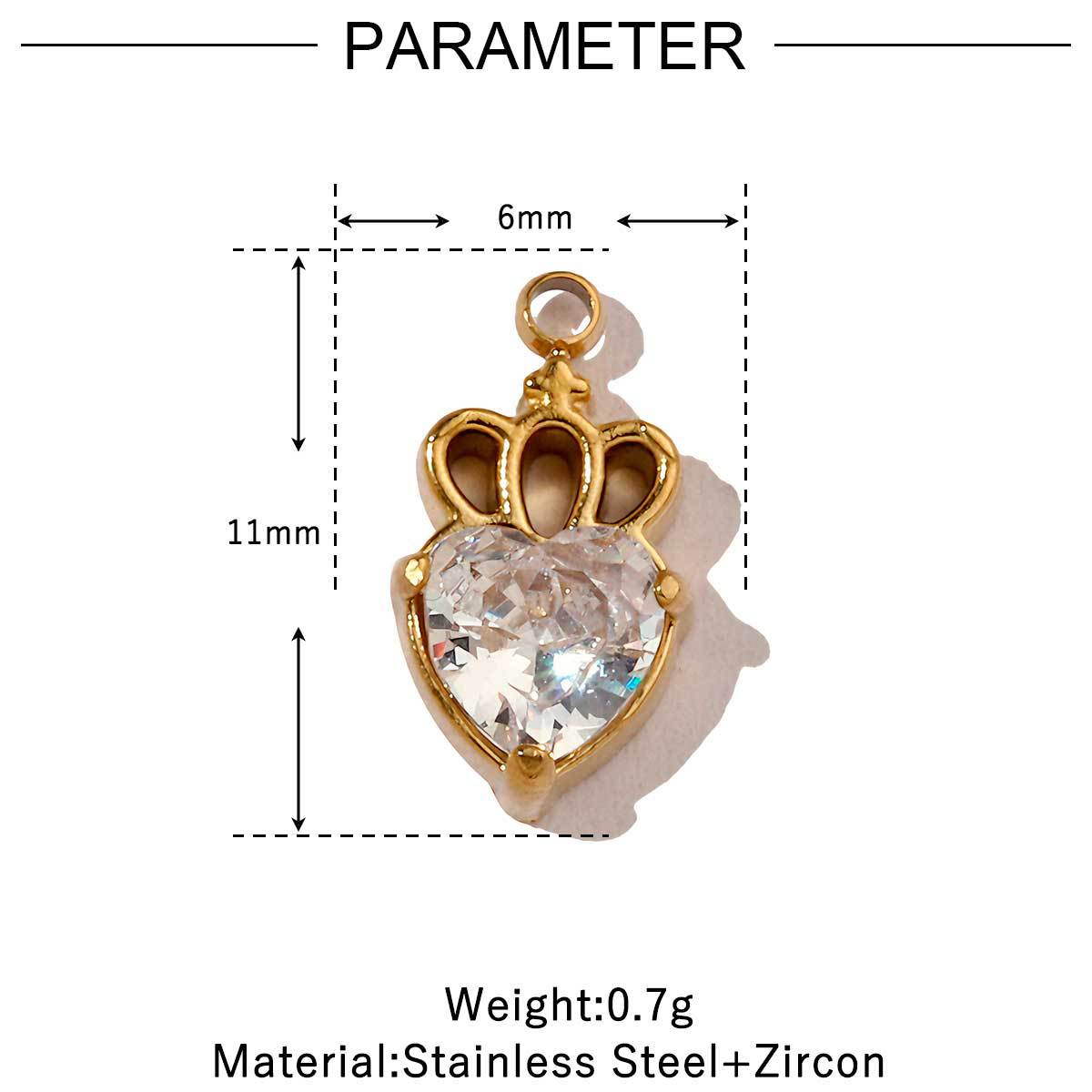 Titanium Steel Inlaid Zircon Female Geometric Crown Pendants