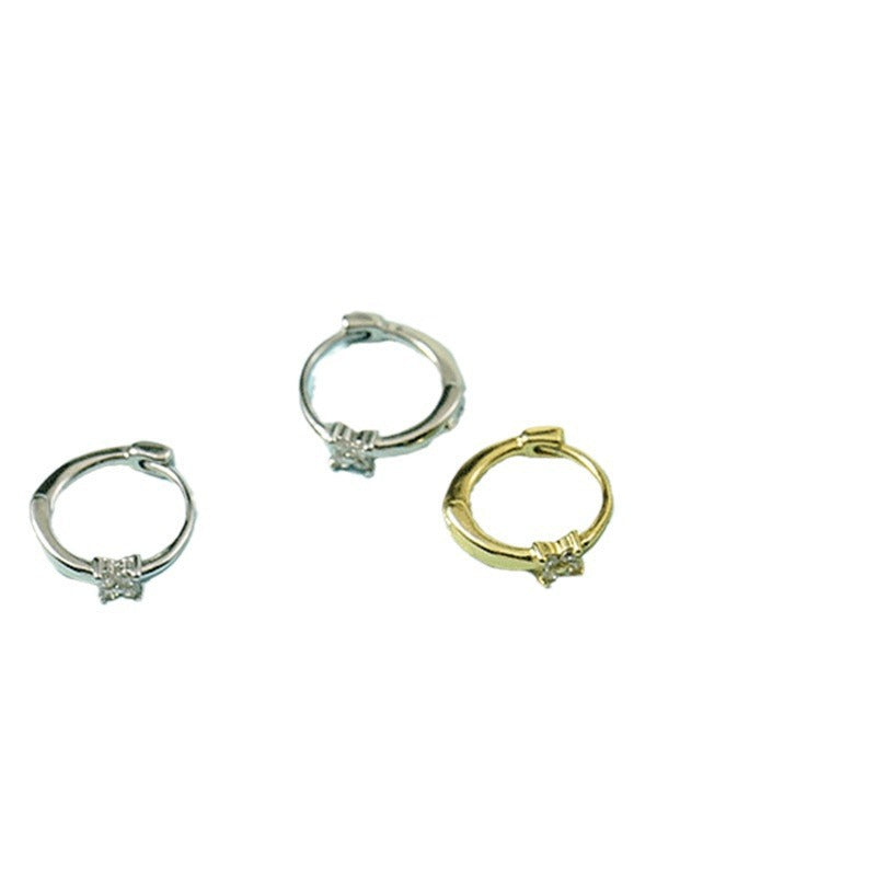 Diamond Female V Elegance Simplicity Dot Cold Wind Earrings