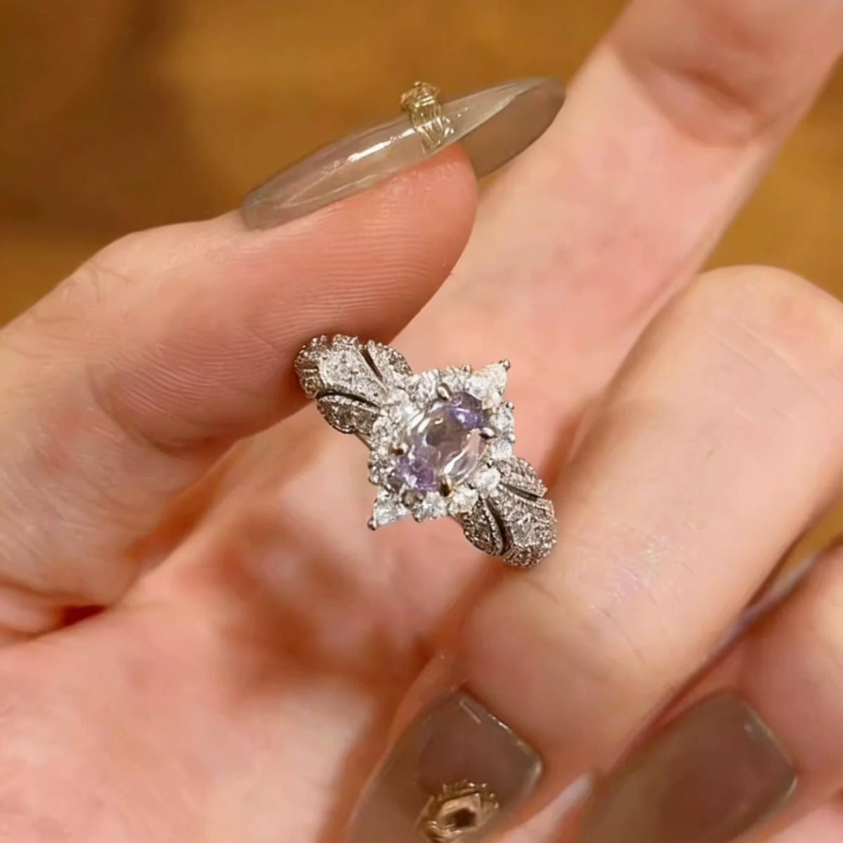 High Sense Graceful Fashionable Zircon Index Ring