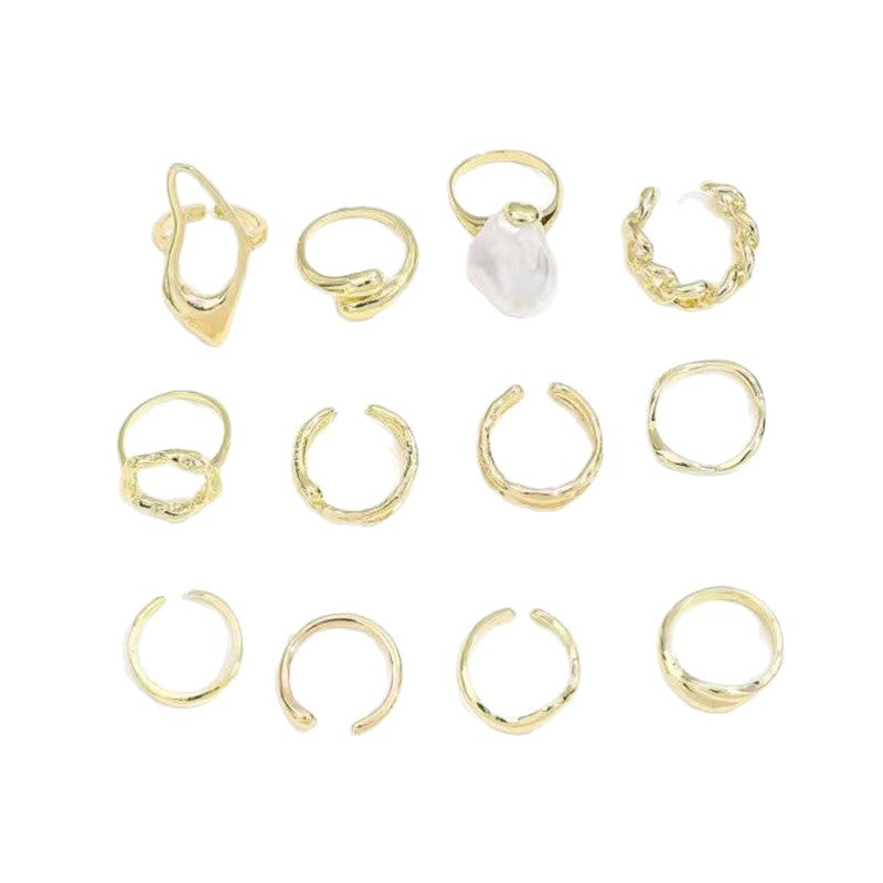 Women's Fashion Irregular Shaped Baroque Geometric Open Ring