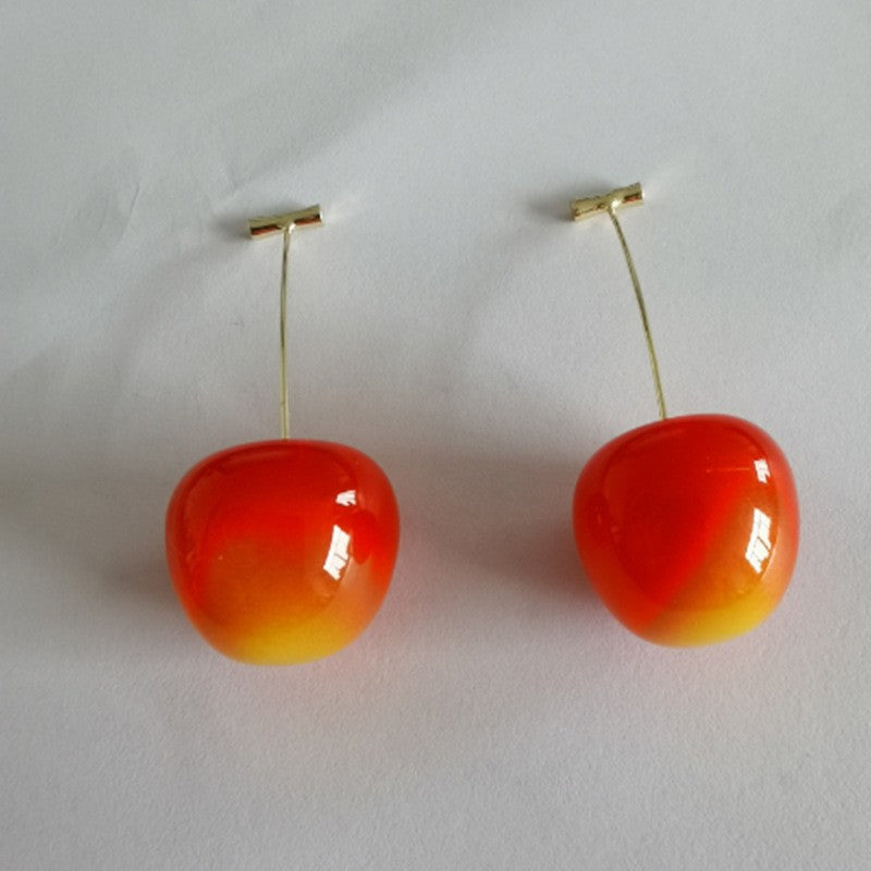 Beautiful Cute Vigorous Temperament Long Cherry Earrings