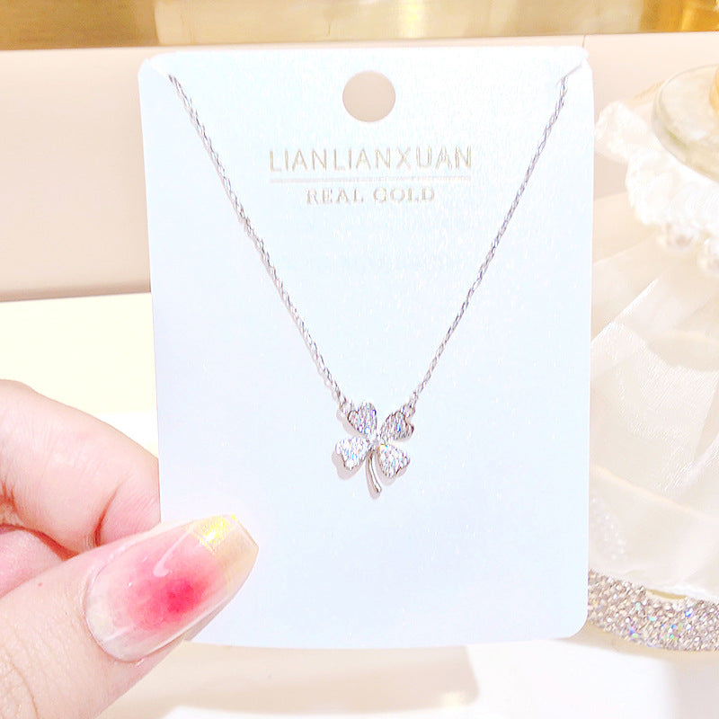 Women's Copper Summer High-grade Simple Refined Zircon Gold Necklaces