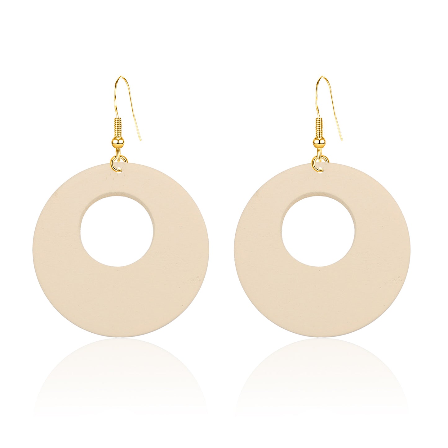 Fashion Exaggerated Personalized Round Wood Large Earrings