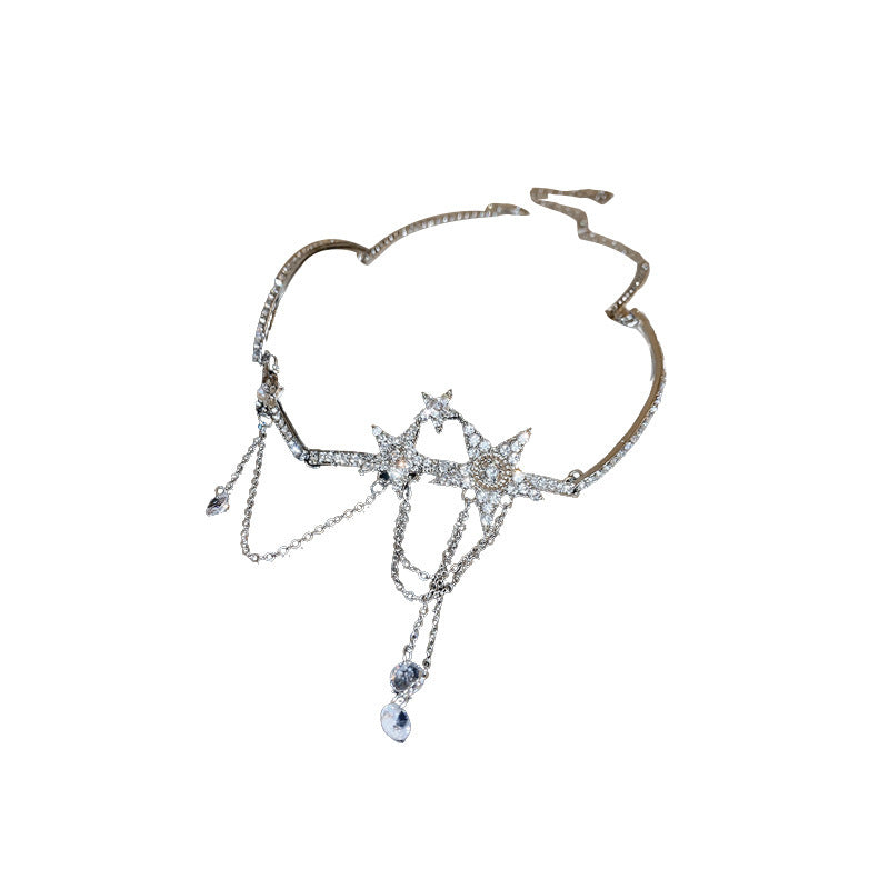 Women's Diamond Water Drop Tassel Light Luxury High-grade Niche Necklaces
