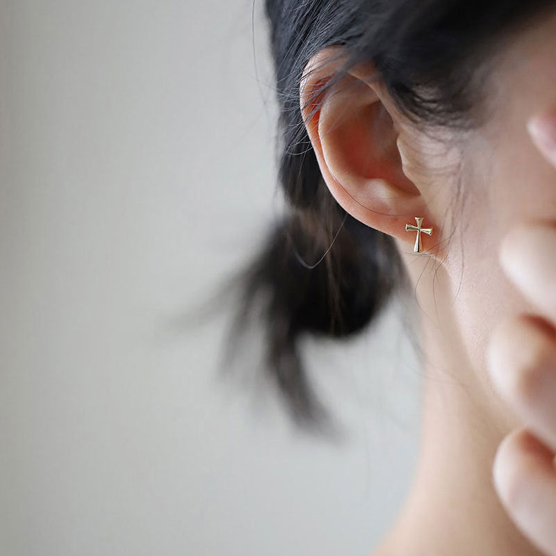 Women's Cross Simple Niche Design Gothic Style Earrings
