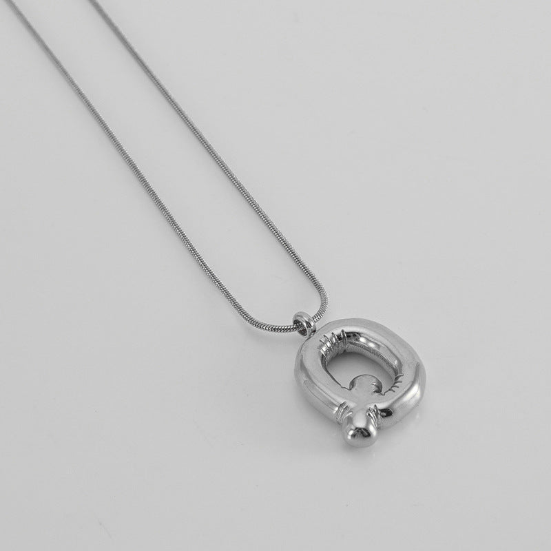 Bubble Letter Snake Bones Chain Titanium Steel Necklaces