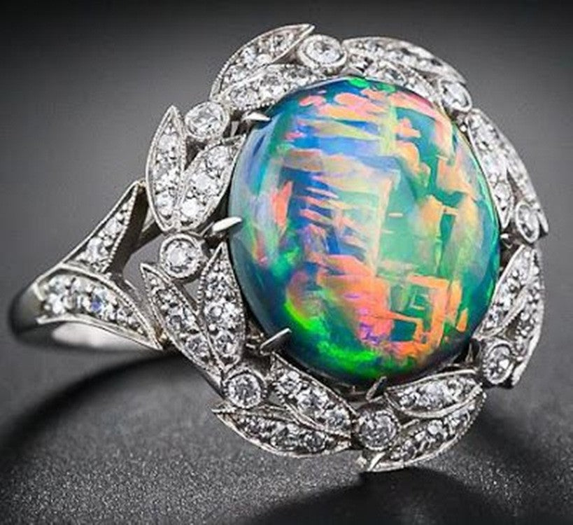 Pearl Opal Wide Face Popular Hand Rings