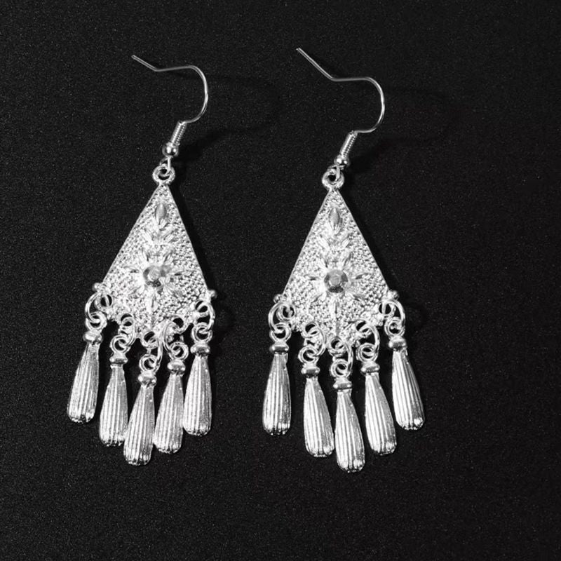 Imitation Miao Sier Ethnic Style Peacock Earrings