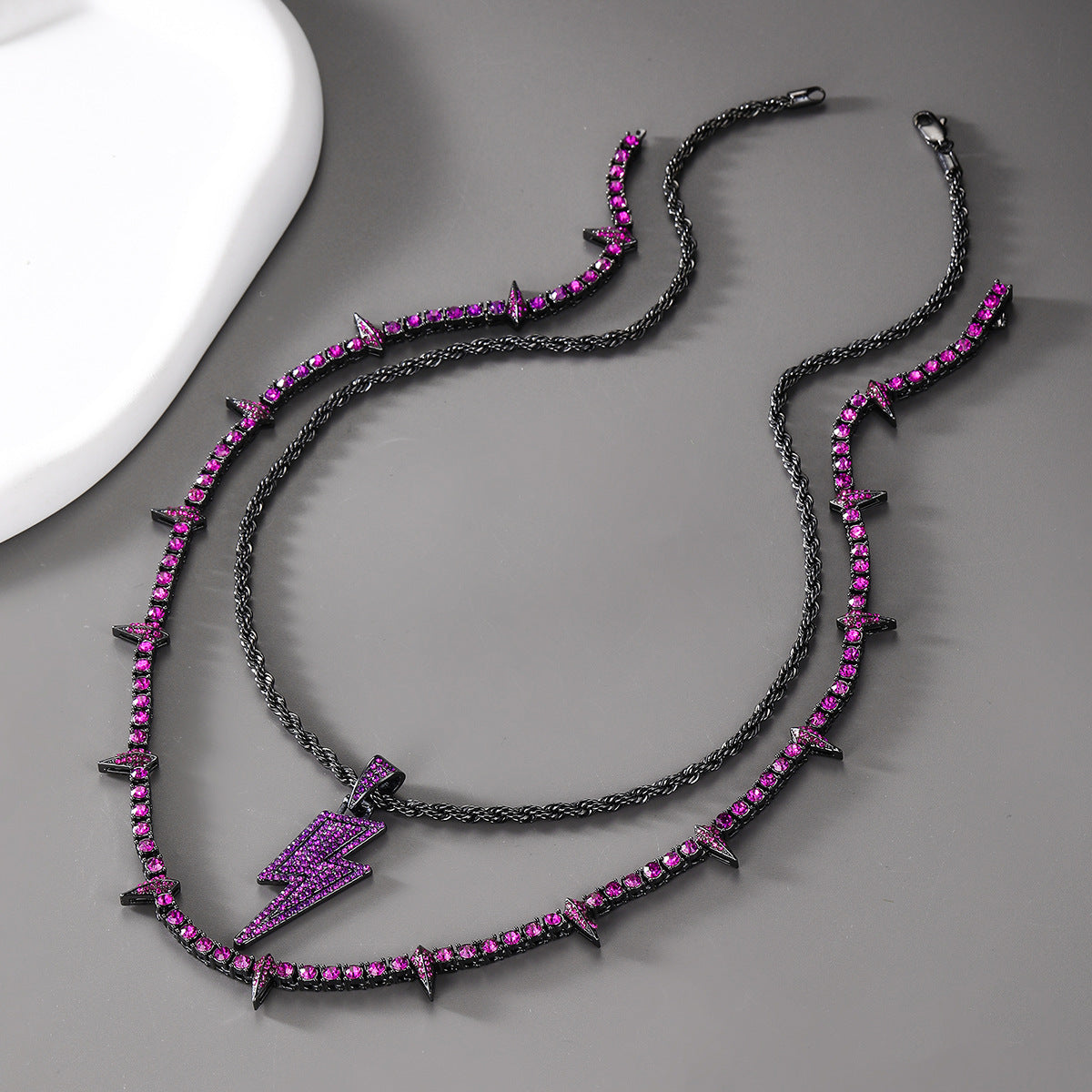 Hip Hop Panther Twin Dark Style Necklaces
