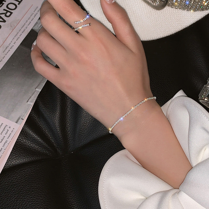 Style Sier Pigment Chain Sparkling Starry Simple Necklace
