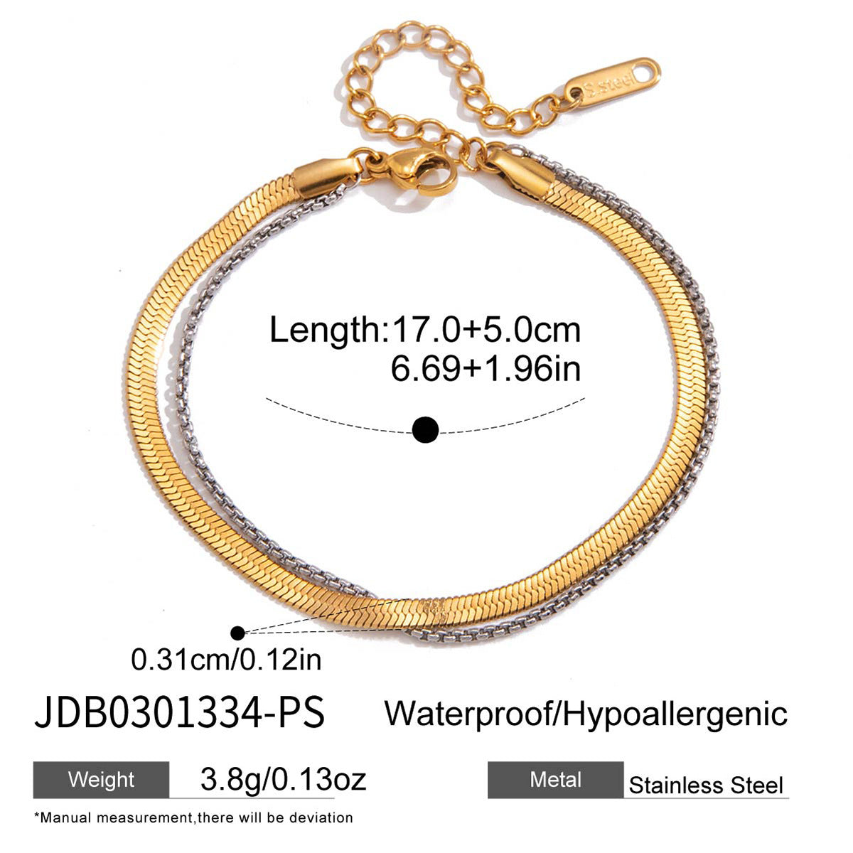 Stainless Steel Snake Bones Chain Stacked Light Luxury Minority Bracelet