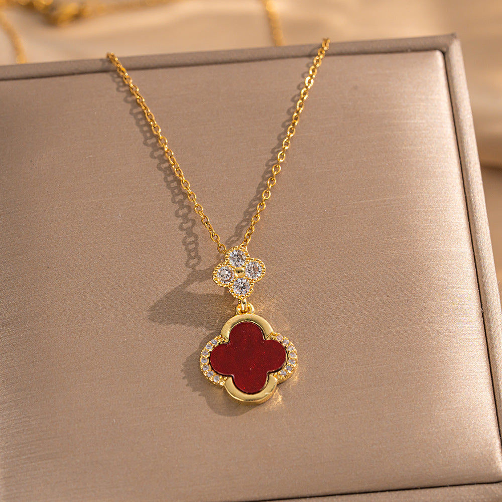 Steel Clover Suite Light Luxury Graceful Necklaces