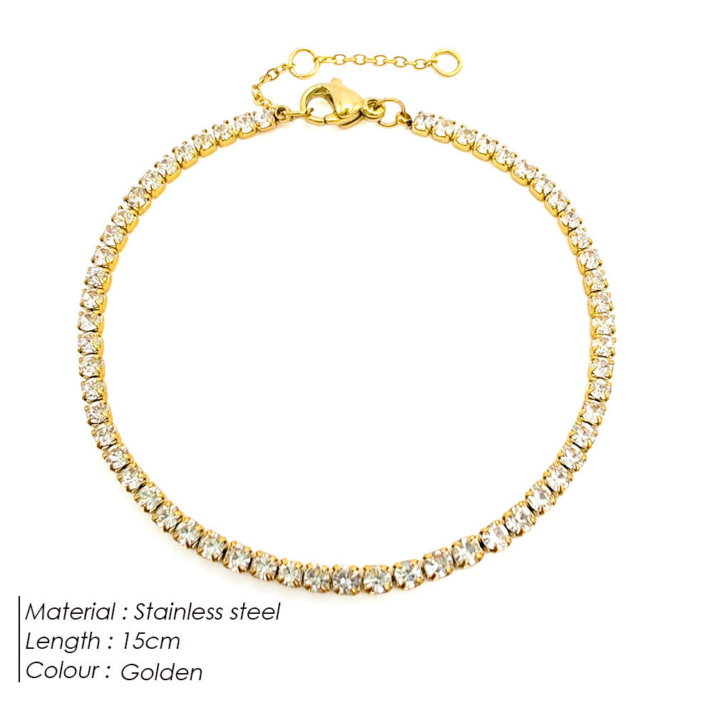 Single Row Diamond Round Zircon Tennis Bracelets