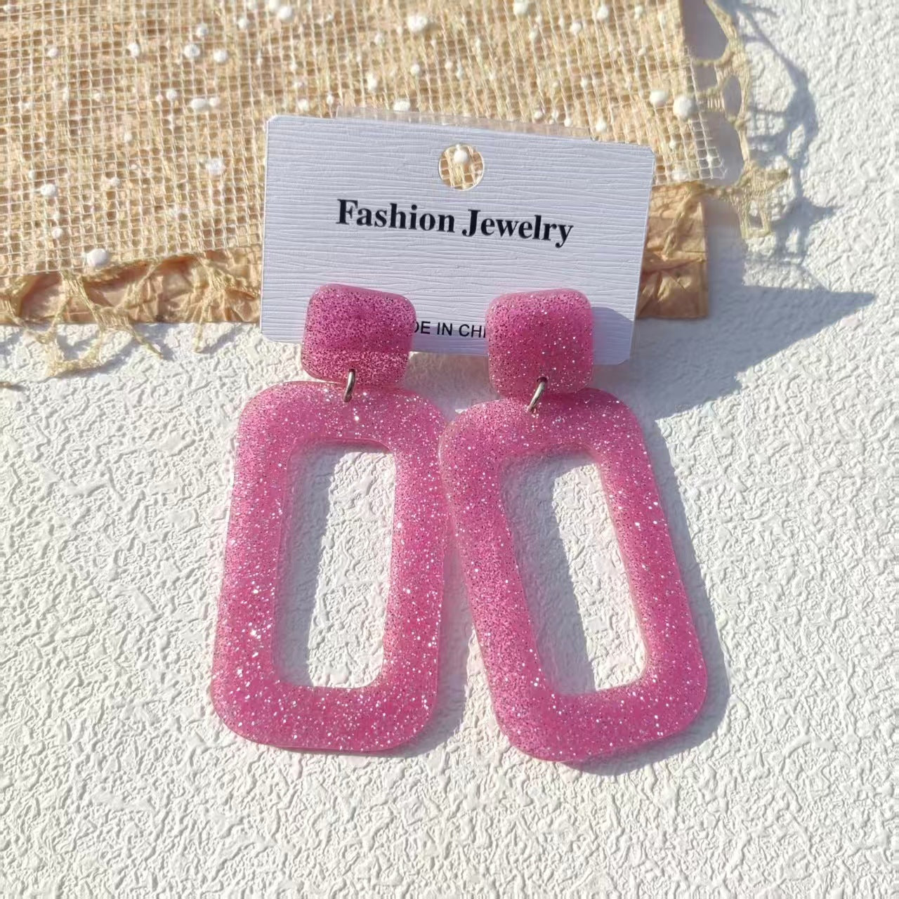 South Korea Popular Acetate Elegance Retro Simple Niche Geometry Rectangle Earrings