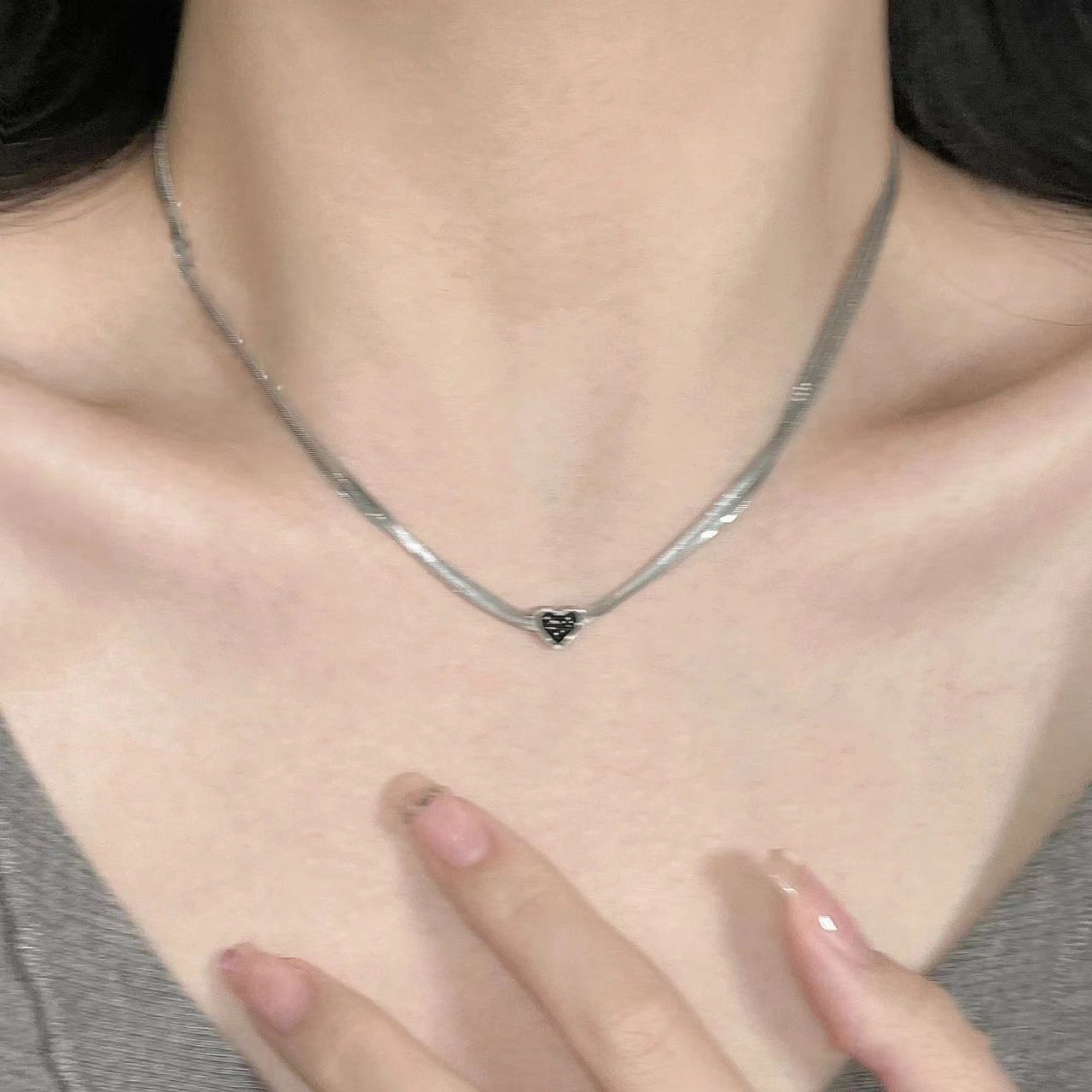 Women's Double Layer Snake Bone Design High-grade Sweet Cool Style Necklaces