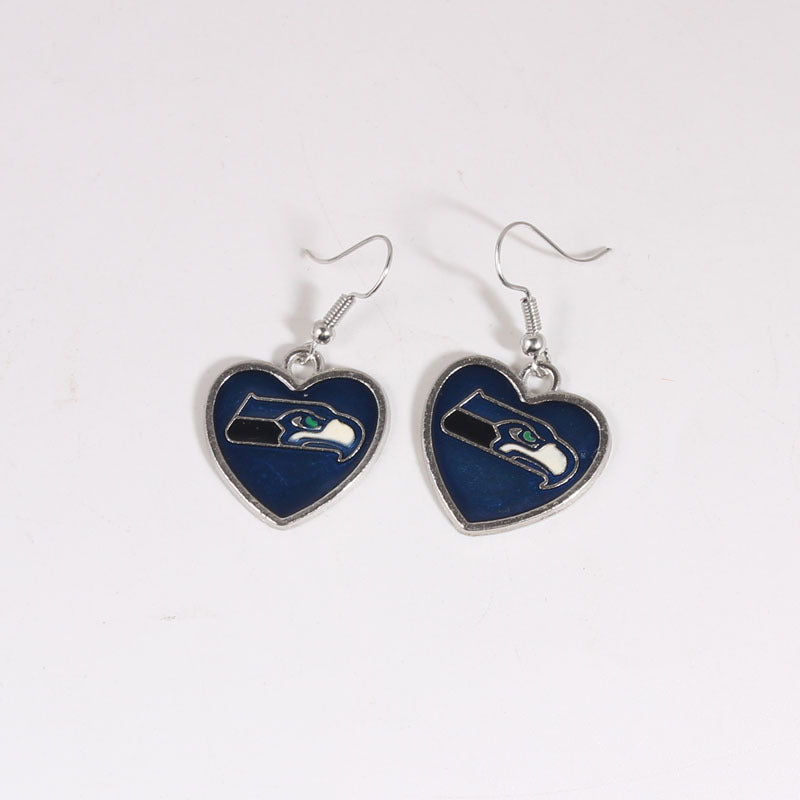 Oil Dripping Sports Team Series Denim Steel Pirate Earrings