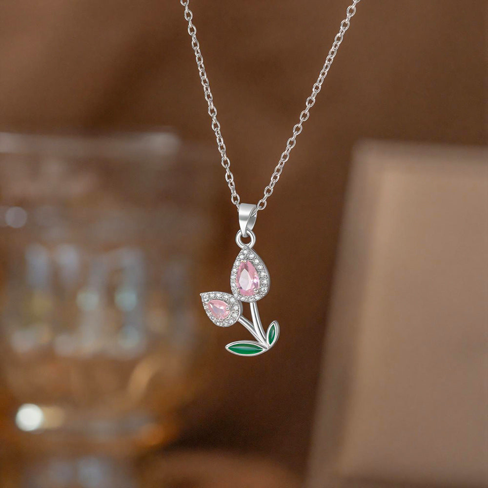 Women's Rose Apple Copper Light Luxury Advanced Clavicle Necklaces