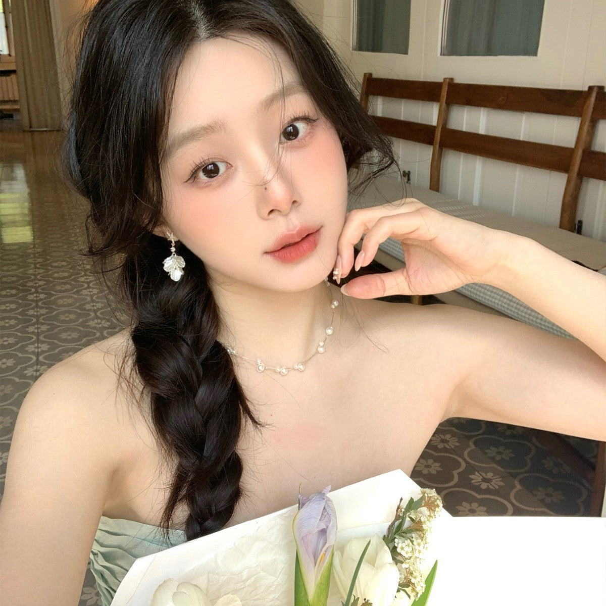 Women's Vacation Style Starfish Shell Petal Fringe Light Earrings