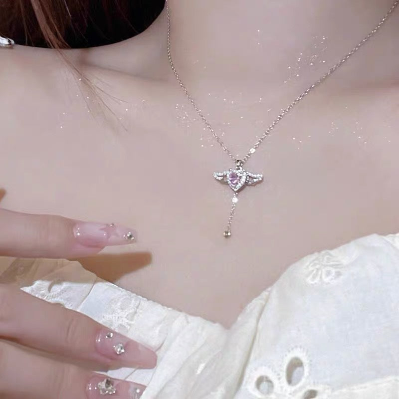 Cupid Heart Sterling Sier Female Sweet Necklaces