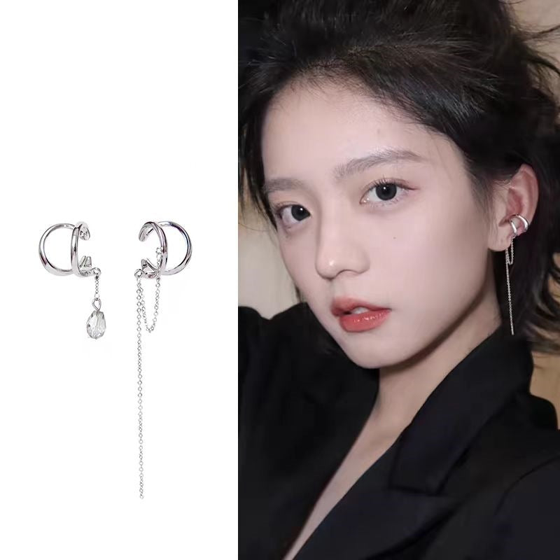 Chain Tassel Ear Clip Female Cold Wind Niche Personality High Earrings