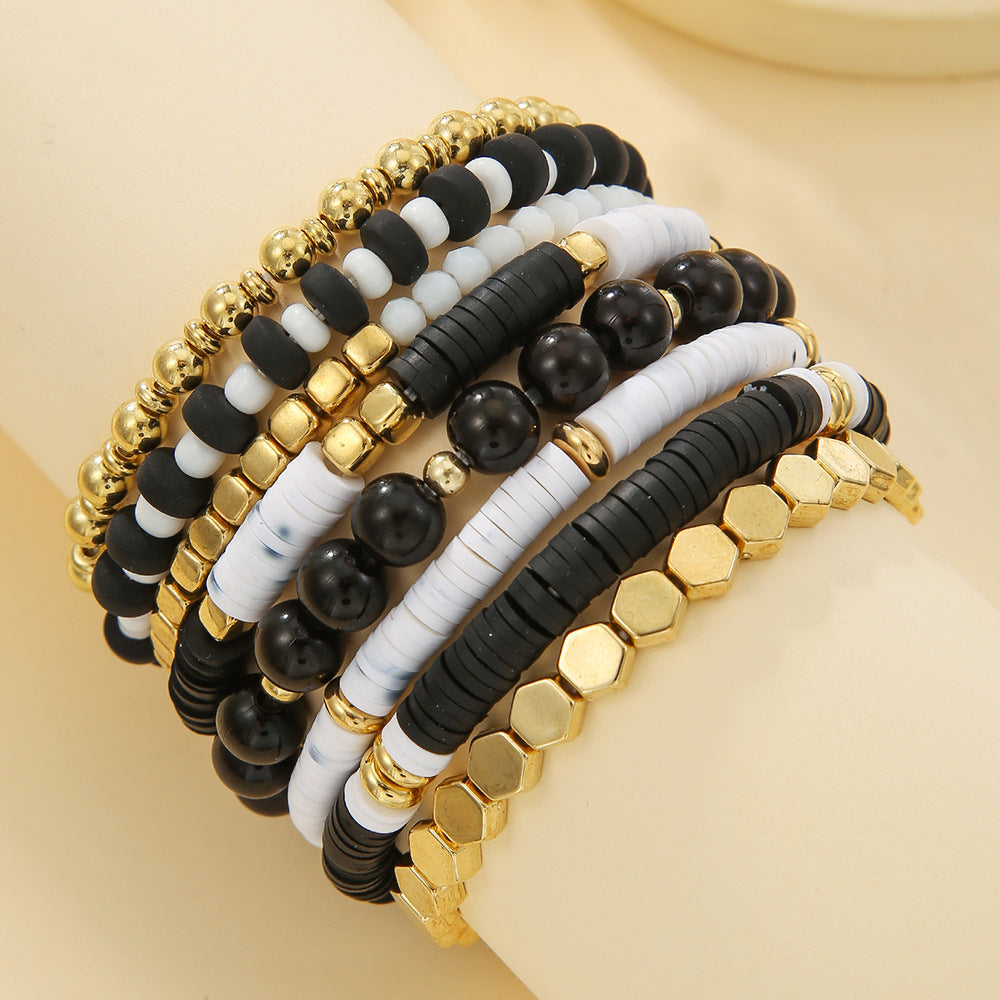 Clay Teacher's Day Gift White Girlfriends Multiple Bracelets