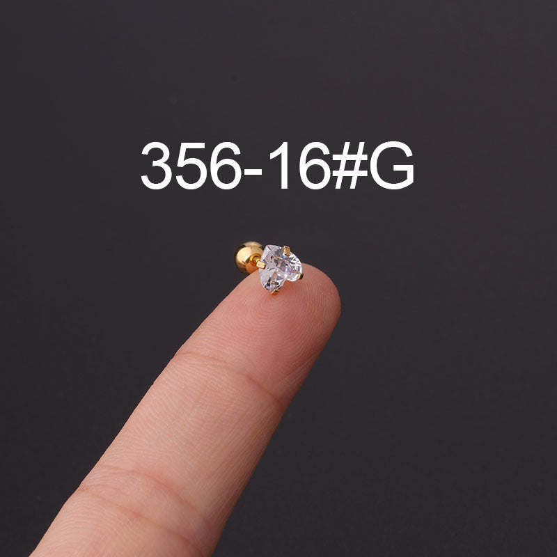 Twist Ball Ear Bone Piercing Zircon Earrings