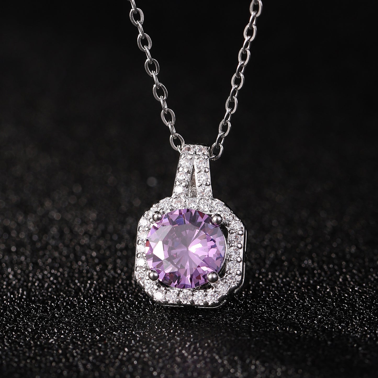 Female High-grade Full Diamond Light Luxury Necklaces