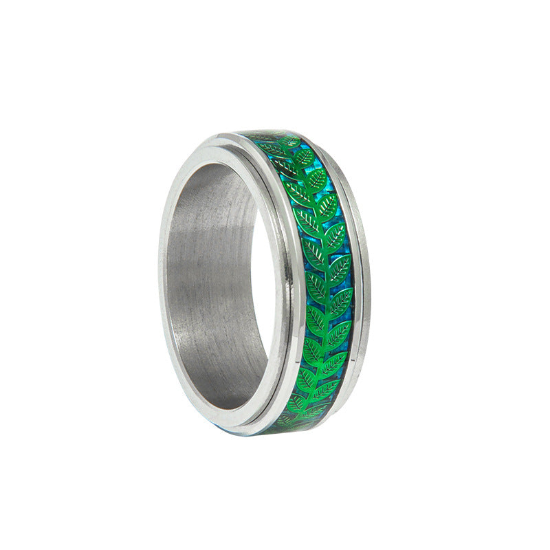 Ornament Peace Branch Olive Leaf Shape Rings