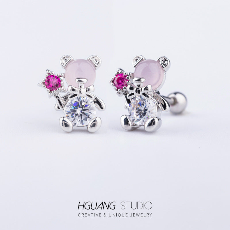 Steel Ear Bone Spider Cross Screw Twist Earrings