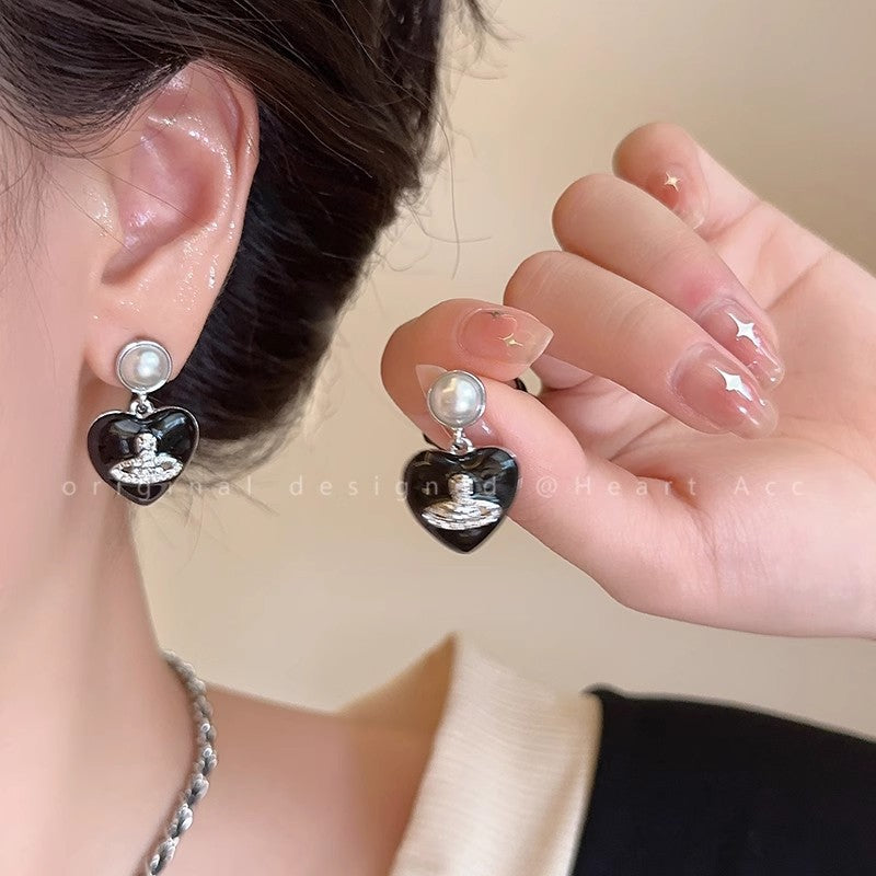 Light Luxury Minority Bow Pearl Graceful Long Earrings