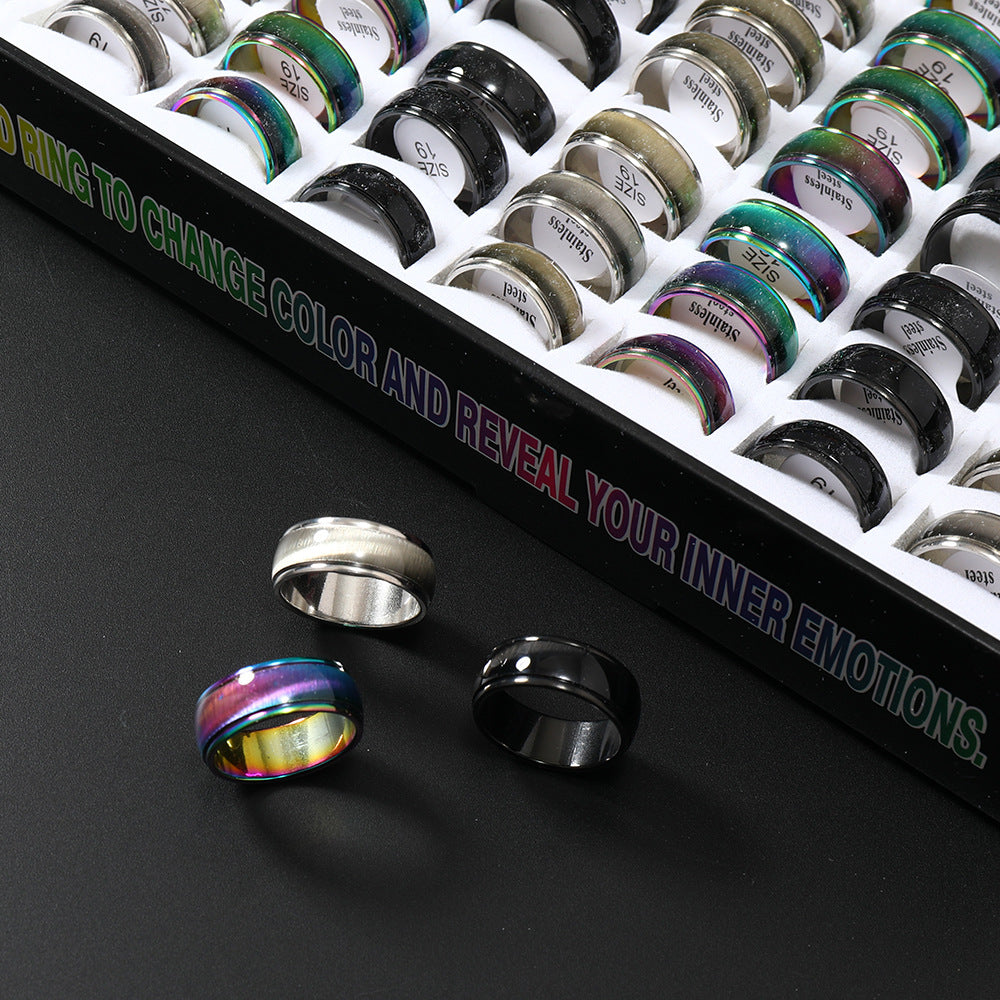 Men's Cross Sand Cat Eye Sealing Glue Rings