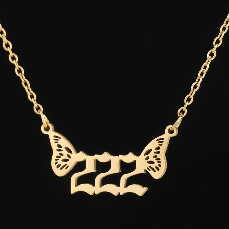 Stainless Steel Gold Plated Angel Digital Necklaces