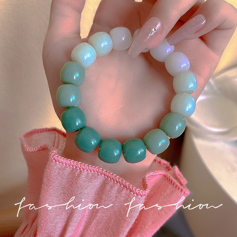 Gradient Color Pliable Temperament Crafts Bodhi Seed Beads Hand Bracelets