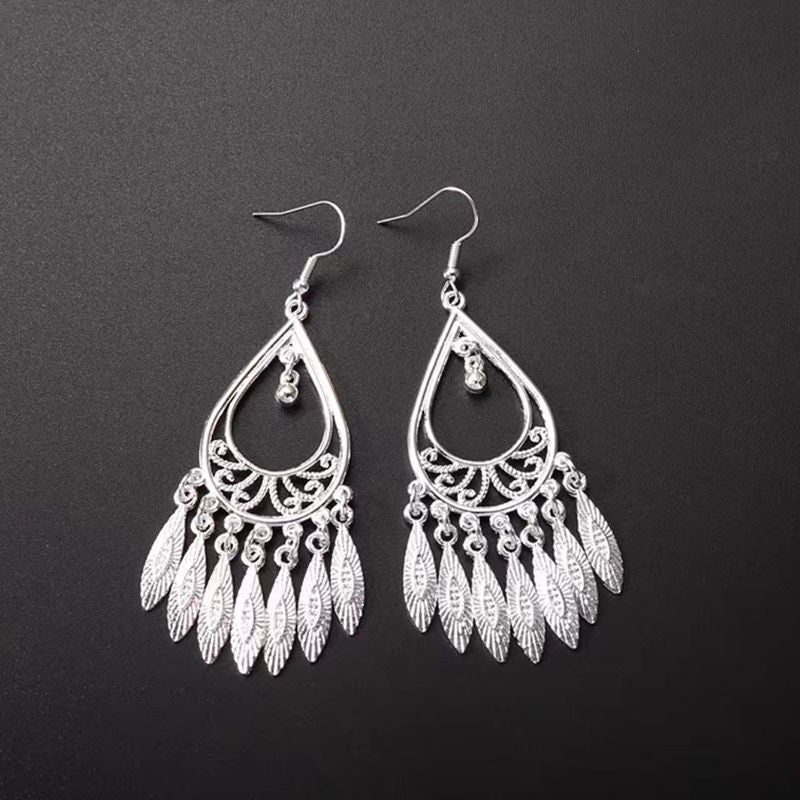 Imitation Miao Sier Ethnic Style Peacock Earrings
