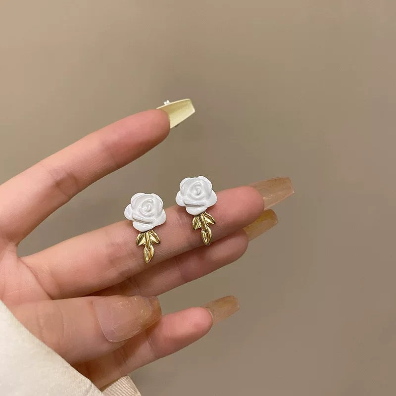 Women's Sier Needle Korean Style French Temperamental Pearl Earrings
