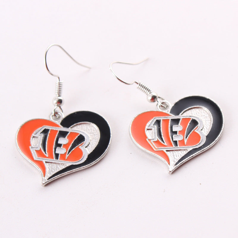 Oil Dripping Sports Team Series Denim Steel Pirate Earrings