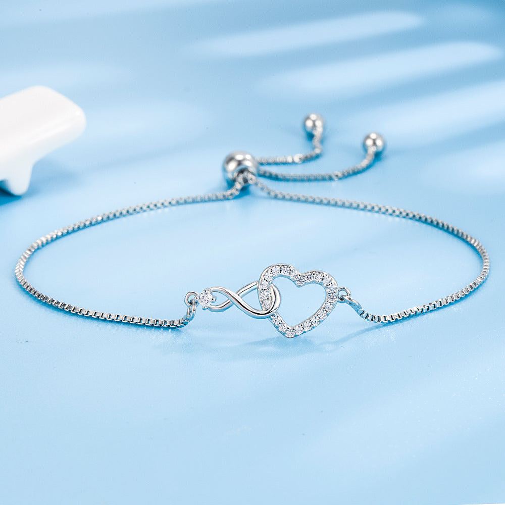 Heart-shaped Infinite Symbol Female Niche High-grade Light Luxury Bracelet