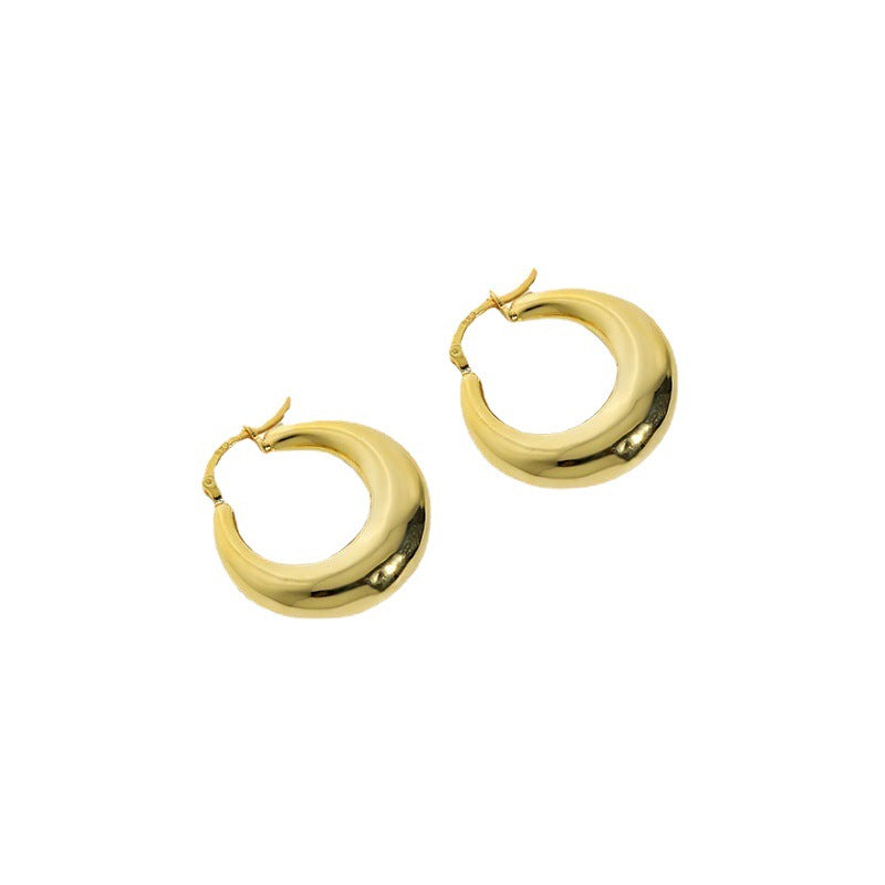Women's Niche Design Minimalist Geometric Circle Glossy Earrings