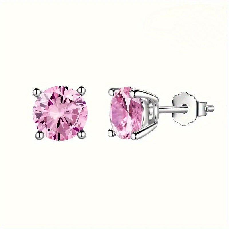 Classic Women's Korean Style Versatile Zircon Stud Earrings