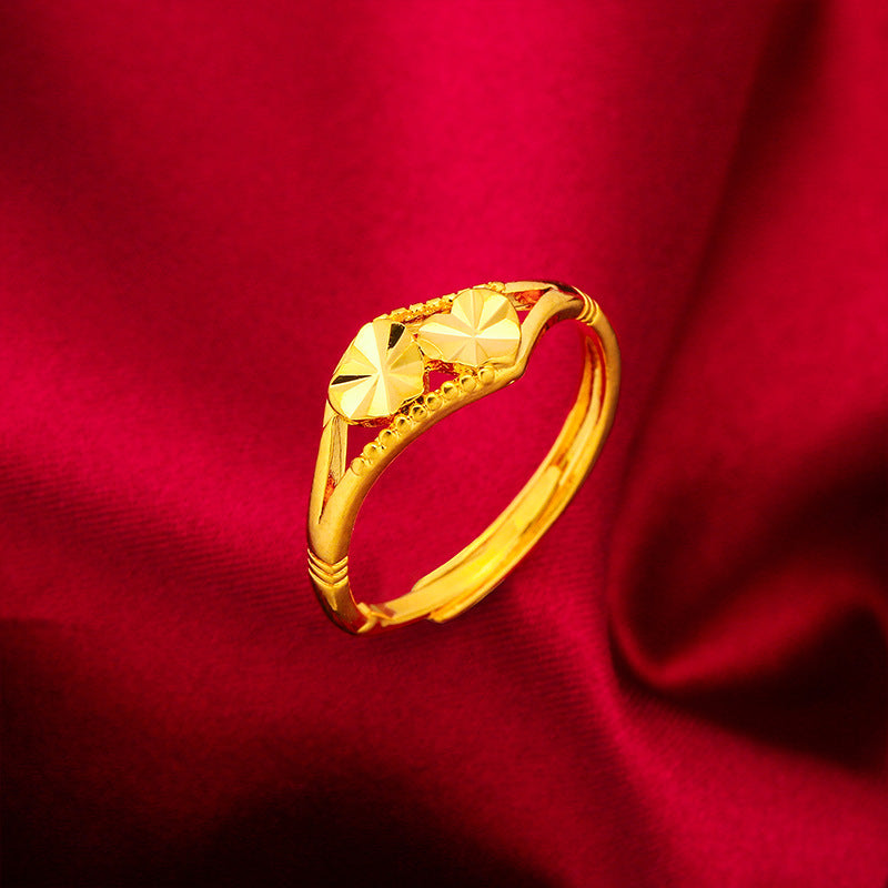 Women's Gold Jewelry Vietnam Placer Various Open Love Heart Rings